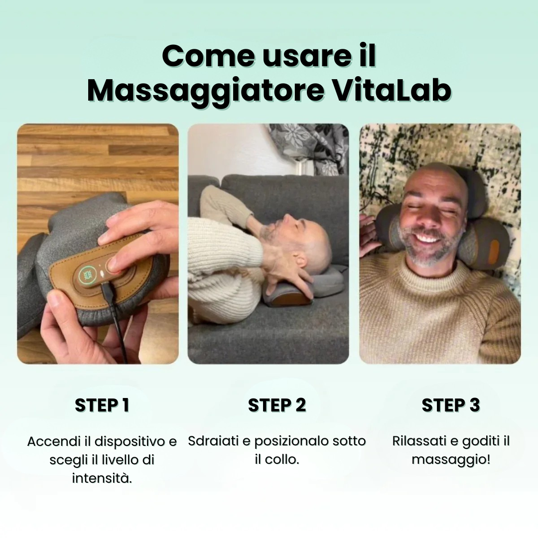 VitaLab™ FisioRest - Il Massaggiatore Cervicale 3-in-1